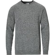 Sunspel Lambswool Crew Neck Jumper - Mid Grey Melange