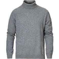 Herre - M - Pologensere - Ull Oscar Jacobson Salim Rollneck Sweatshirt - Light Grey