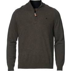 Morris John Merino Half Zip - Dark Brown