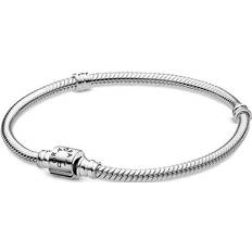 Pandora Women Bracelets Pandora Moments Barrel Clasp Snake Chain Bracelet - Silver