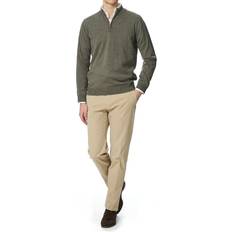 Stenströms Herren Pullover Stenströms Merino Half Zip - Green