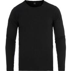 Replay Overdeler Replay Long Sleeved Raw Cut T-shirt - Black