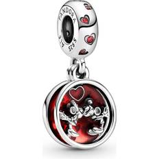 Pandora Disney Mickey Mouse & Minnie Mouse Love And Kisses Dangle Charm - Silver/Red