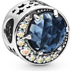 Pandora Moon and Night Sky Charm - Silver/Blue/Multicolour