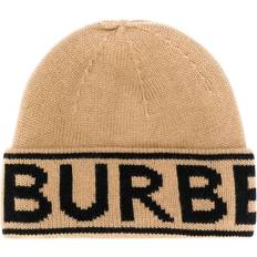 Burberry Women Beanies Burberry Logo Intarsia Cashmere Beanie - Archive Beige