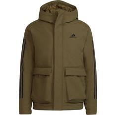 Winterjacken Adidas Utilitas 3-Stripes Hooded Jacket Unisex - Focus Olive
