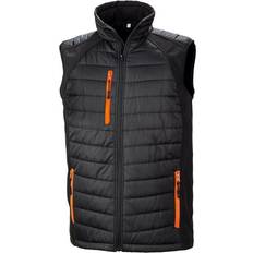 Result Black Compass Padded Softshell Gilet Unisex - Black/Orange