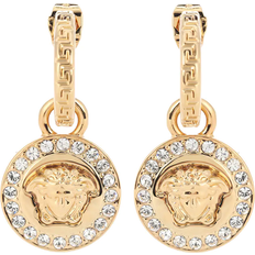 Versace Greca And Medusa Drop Earrings - Gold/Transparent
