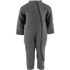 9-12M Basisschicht Mikk-Line Baby Wool Suit - Anthracite Melange (50005)