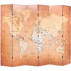 vidaXL World Map Romavdeler 228x170cm