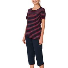 Schiesser Original Classics Pyjama 3/4 Length Stripes - Black/Red