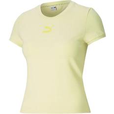 Puma Classics Women's Fitted Tee - Yellow Pear