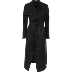 Black Coats Mackage Mai Lightweight Wrap Wool Coat - Black