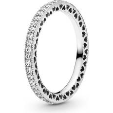 Eternity Rings - Women Pandora Sparkle & Hearts Ring - Silver/Transparent