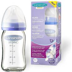 Glas Saugflaschen Lansinoh Glass Feeding Bottle with NaturalWave Teat 160ml