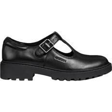 Halbschuhe Geox Casey T-Bar - Black Leather