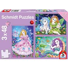 Schmidt Spiele Princess Fairy and Mermaid 3x48 Pieces