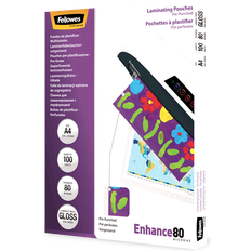 A4 Lamineringslommer Fellowes A4 Pre-Punched 80 Micron Laminating Pouch 100-pack