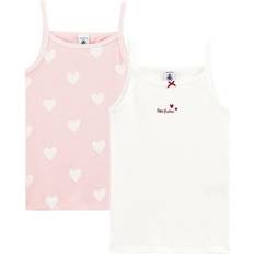 Petit Bateau Heart Print Linnen 2-Pack - White/Pink (A00FQ-00)