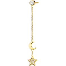 Thomas Sabo Charm Club Single Star and Moon Earring - Gold/Transparent
