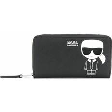 Karl Lagerfeld Ikonik Zipper Around Wallet - Black