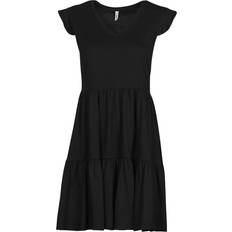 Baumwolle - Kurze Kleider Only May Life Frill Dress - Black