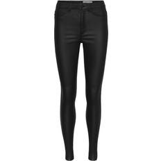 Viskose Jeans Noisy May Callie Coated High Waist Skinny Jeans - Black