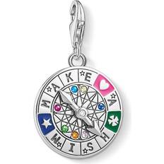 Thomas Sabo Charm Club Life Wheels Make a Wish Charm Pendant - Silver/Multicolour/Transparent