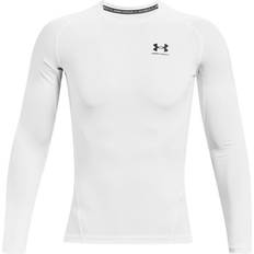 Men - White Base Layers Under Armour Men's Heatgear Long Sleeve Top - White/Black