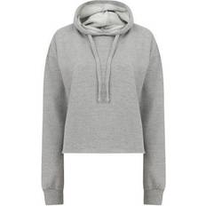 SF Women's Cropped Slounge Hoodie - Heather Grey