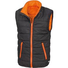 Result Kid's Core Sleeveless Zip Up Bodywarmer - Black/Orange