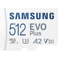 U3 - microSDXC Minnekort Samsung Evo Plus microSDXC Class 10 UHS-I U3 V30 A2 130 MB/s 512GB +Adapter