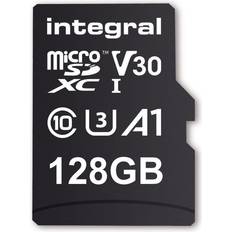 Integral Minnekort & minnepenner Integral microSDXC Class 10 UHS-I U3 V30 100MB/s 128GB