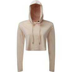 Tridri Women's Cropped Hooded Long Sleeve T-shirt - Nude