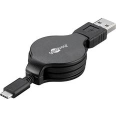 USB-Kabel Goobay Charging and Sync Cable, Retractable 2.0 USB A - USB C M-M 1m