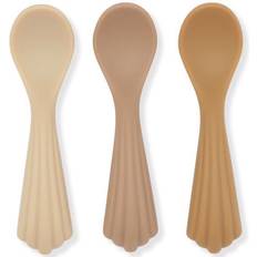 Golden Kinderbestecke Konges Sløjd Silicone Clam Spoons Shell 3-pack