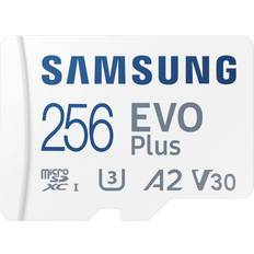 256 GB - V30 - microSDXC Minnekort Samsung Evo Plus microSDXC Class 10 UHS-I U3 V30 A2 130MB/s 256GB +Adapter