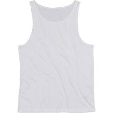 L - Unisex Singleter Mantis Unisex One Drop Armhole Vest - White