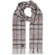 Amanda Christensen Merino Wool Check Scarf - Grey