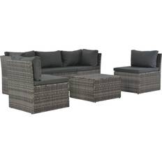 Black Outdoor Lounge Sets vidaXL 44723 Outdoor Lounge Set, Table incl. 2 Chairs & 1 Sofas