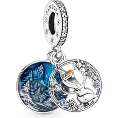 Pandora Disney Frozen Snow Olaf Double Dangle Charm - Silver/Multicolour