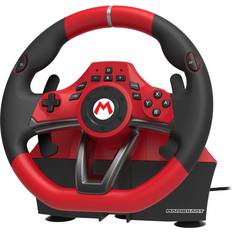 Built-in Battery Wheels & Racing Controls Hori Nintendo Switch Mario Kart Racing Wheel Pro Deluxe Controller - Red/Black