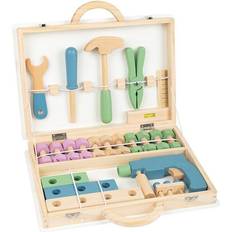 Toys Small Foot 11505 Scandinavian Toolbox, Made of Wood, Screw Set, 32 Pieces Toys, Multicolored