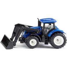 Siku Toy Vehicles Siku 1396, New Holland tractor with front loader, Metal/Plastic, Blue/Black, Movable front loader, Trailer hitch