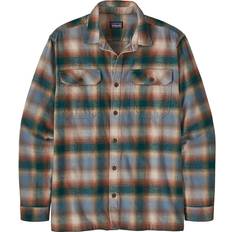 Patagonia Long Sleeved Organic Cotton Midweight Fjord Flannel Shirt - Northern Lights Plaid/Dark Borealis Green