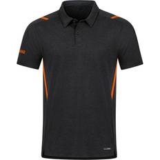 JAKO Polo Challenge Unisex - Black Melange/Neon Orange