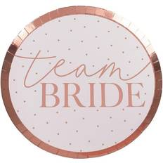 Ginger Ray Plates Team Bride Hen Pink/Rose Gold 8-pack