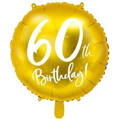 PartyDeco Balloon Mylar Foil Gold for 60th Birthday Ø 45 cm, Color, FB24M-60-019