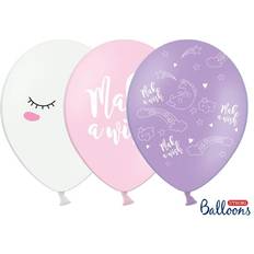 PartyDeco Ballonger Unicorn Vit/Rosa/Lila 50-pack