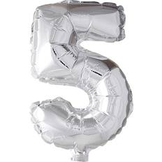 Creotime Foil Balloon, 5, H: 41 cm, silver, 1 pc